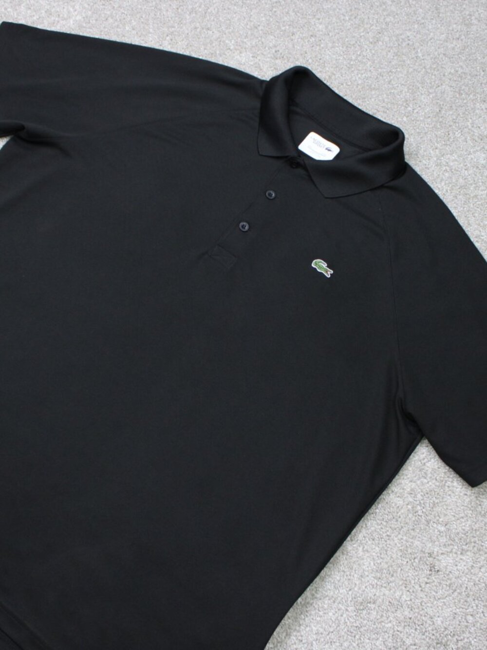 Lacoste Sport Polo Shirt Mens 3XL XXXL Black Pique Ultra-Dry Poly Short Sleeve - Picture 2 of 14